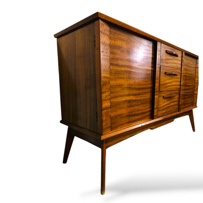 Mid-Century Alfred Cox Teak and Walnut Sideboard – Vintage British Modernist Credenza