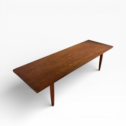 Teak Surfboard Coffee Table, Mid-Century Modern, 1960s — view 2