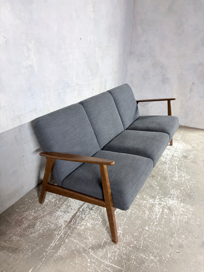 Vintage 1990s IKEA Teak Three-Seater Sofa – Scandinavian Lounge Sofa