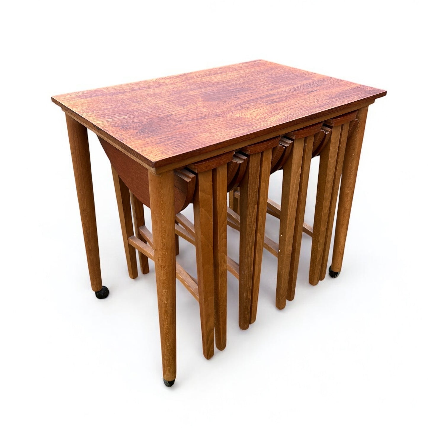 Mid-Century Danish Folding Nesting Tables by Poul Hundevad