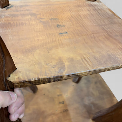 Liberty of London Antique Japanese Carved Fruitwood Side Table