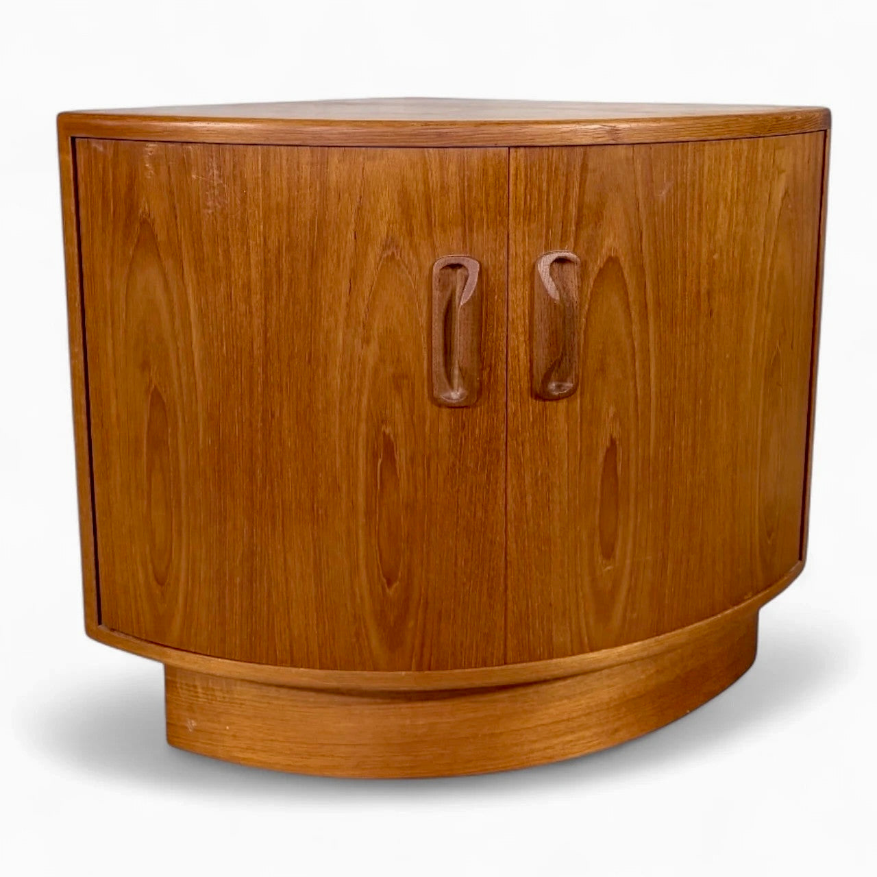 Mid Century G Plan Fresco Teak Curved Corner Cabinet