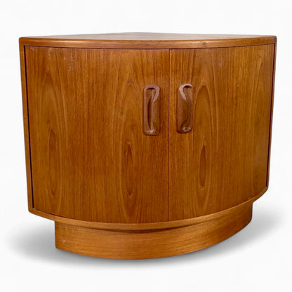 Mid Century G Plan Fresco Teak Curved Corner Cabinet