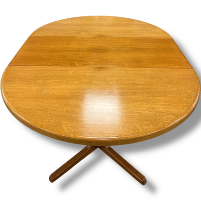 Mid Century Extending Dining Table | Round to Oval Teak Table