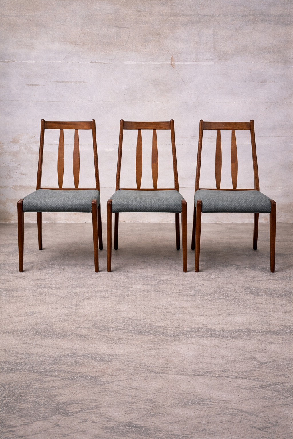 Set of 3 Danish Teak Dining Chairs by Drylund | Mid Century