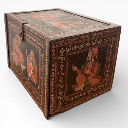 Antique 20th Century Mughal Painted Jewellery Box — view 7