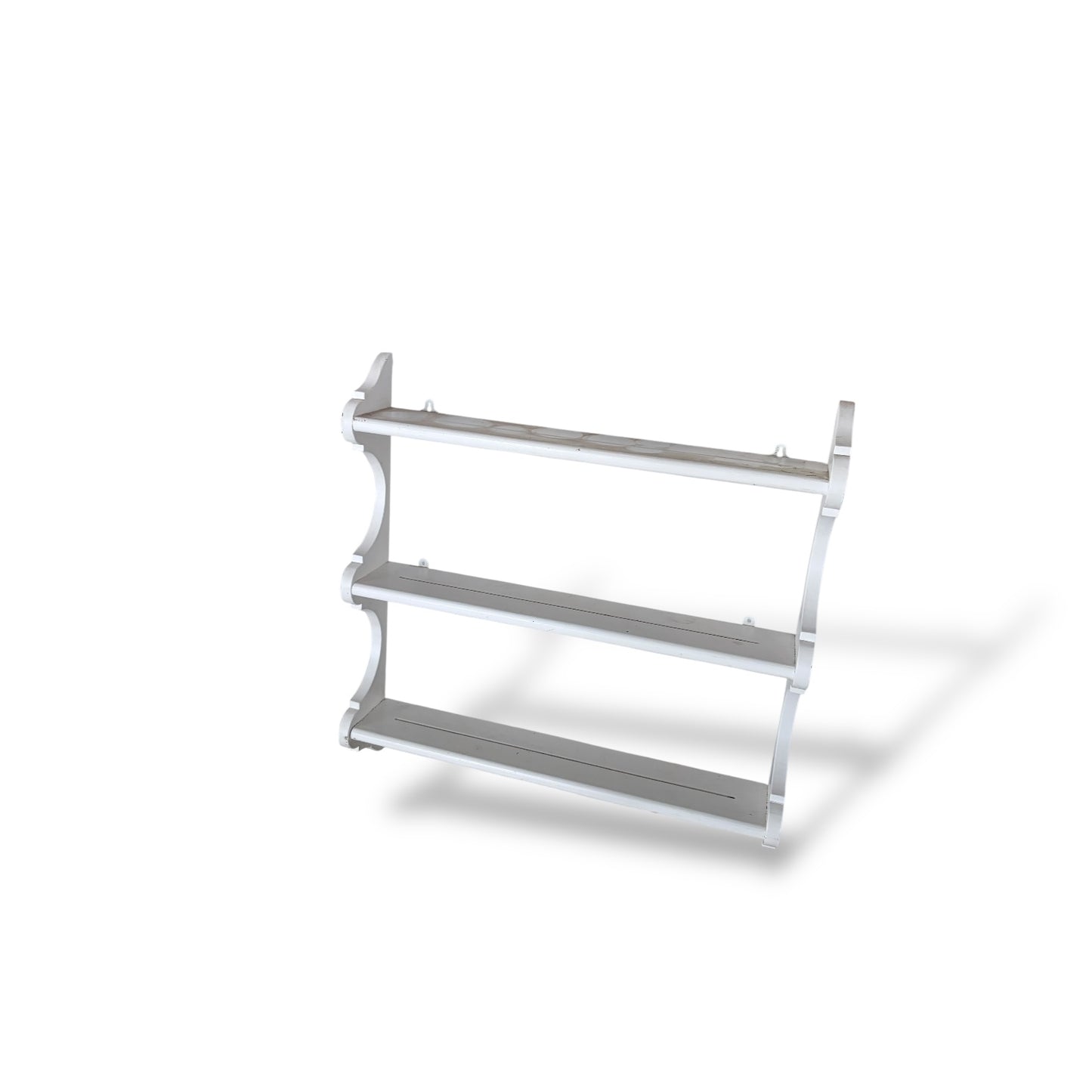 Vintage Oak Wall Display Rack – Painted Shabby Chic