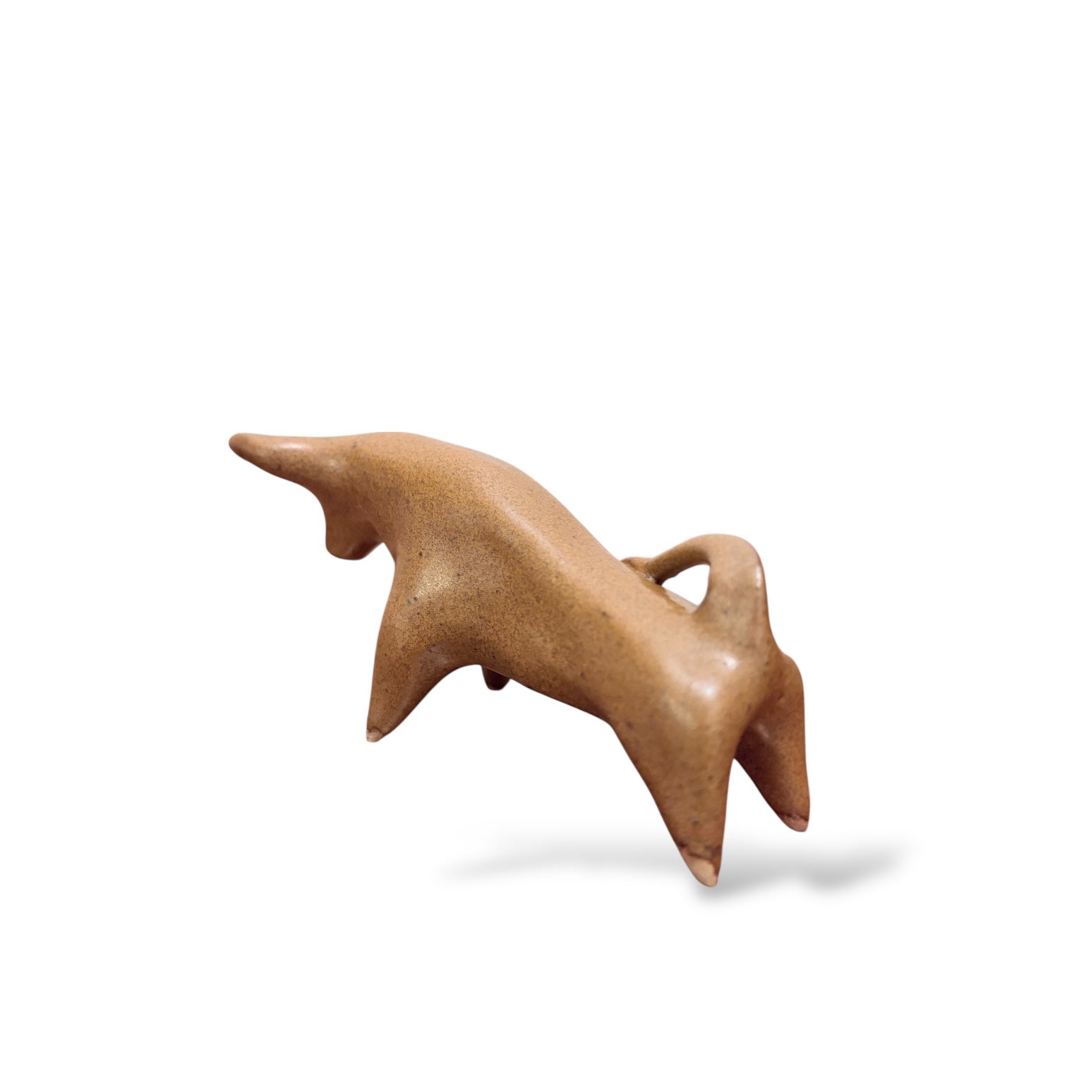 Vintage Miniature Ceramic Taurus Bull Sculpture — view 6