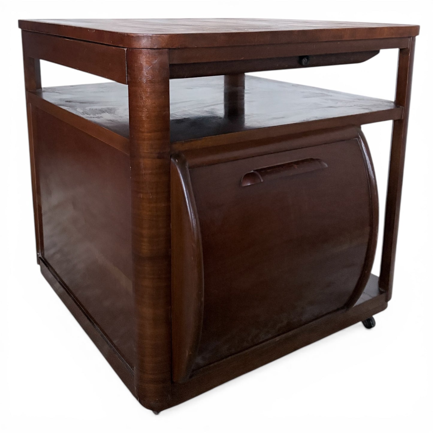 Art Deco Walnut Drinks Cabinet Metamorphic Trolley by Incorporall (CC41)