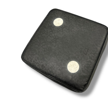 Mid century leather dice pouffe stool