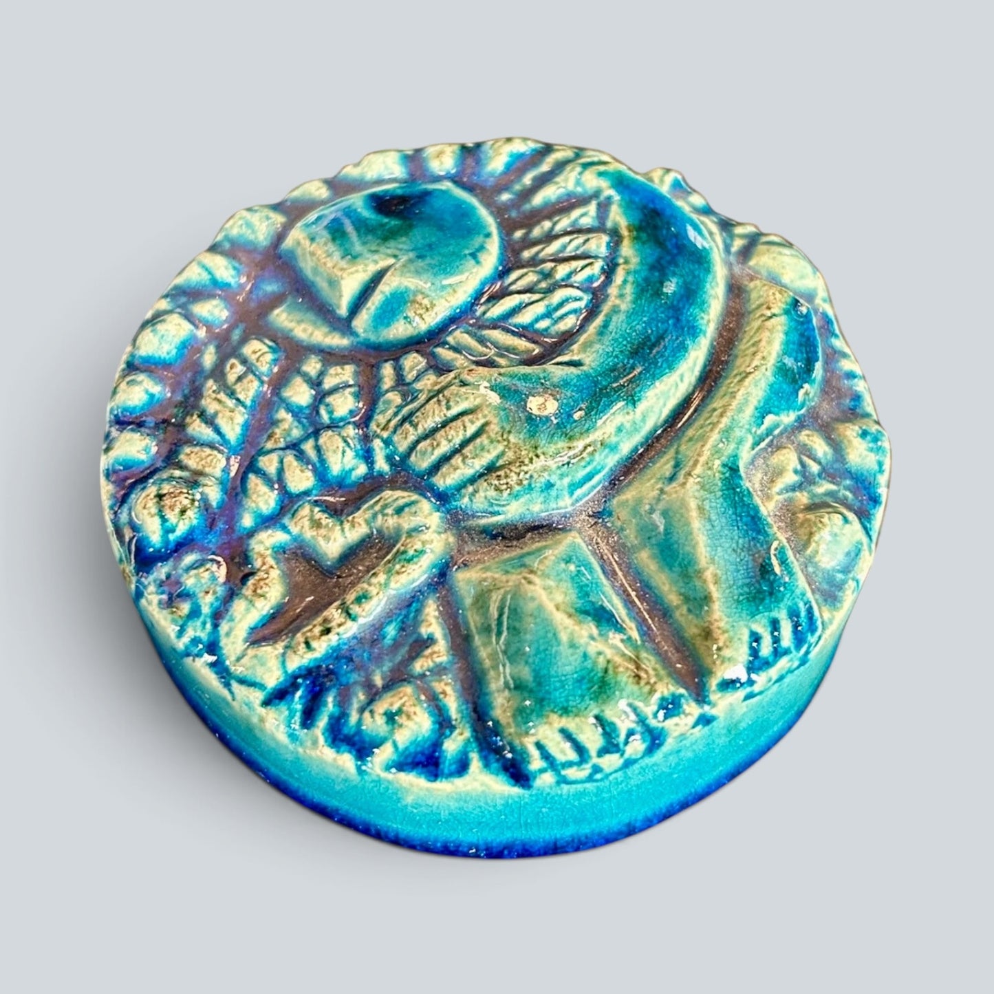 Mid Century Brutalist Ceramic Bird Paperweight by Henk Tieman | Dutch Studio Pottery