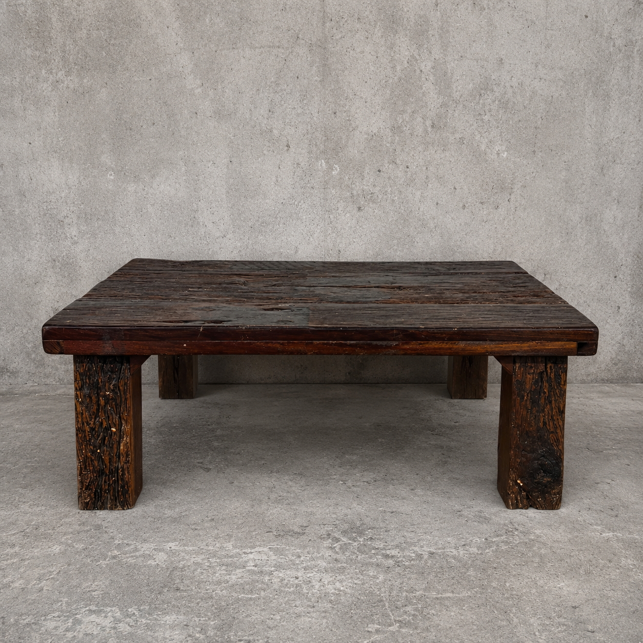 Mid Century Brutalist Driftwood Chunky Coffee Table