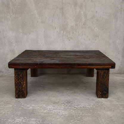 Mid Century Brutalist Driftwood Chunky Coffee Table