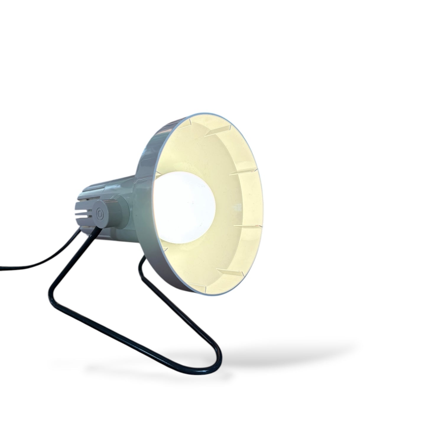 Mid Century Desk Lamp | Industrial Plastic Cone Light With Sculptural Accent