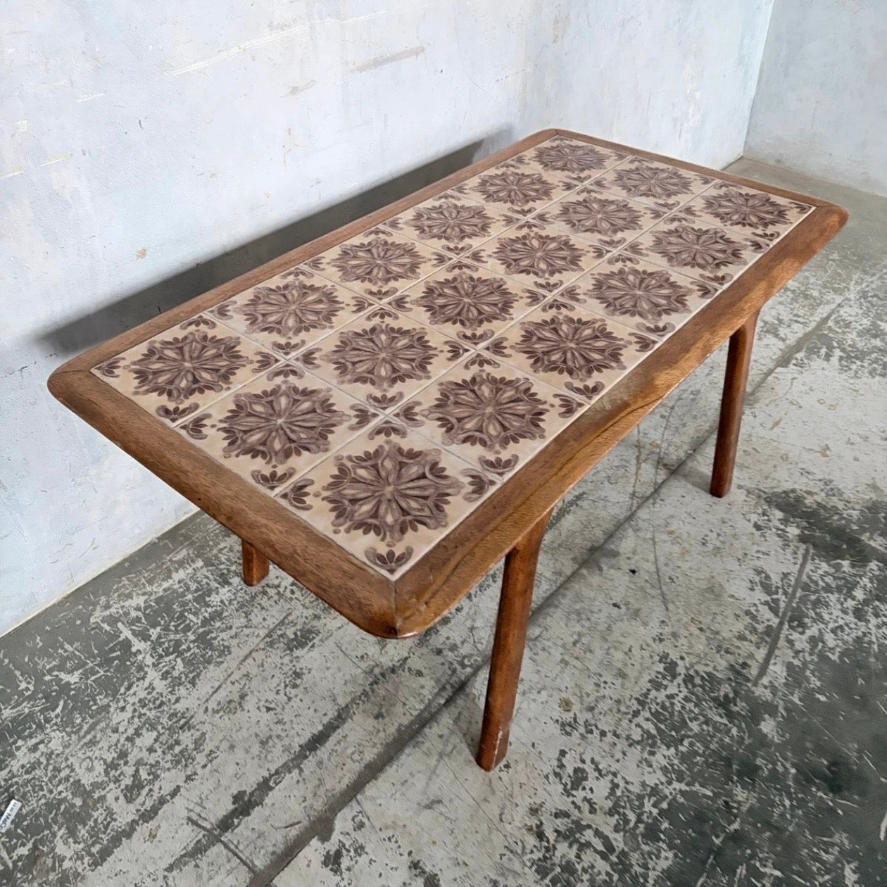 Vintage Danish Oak & Teak Tile Top Coffee Table