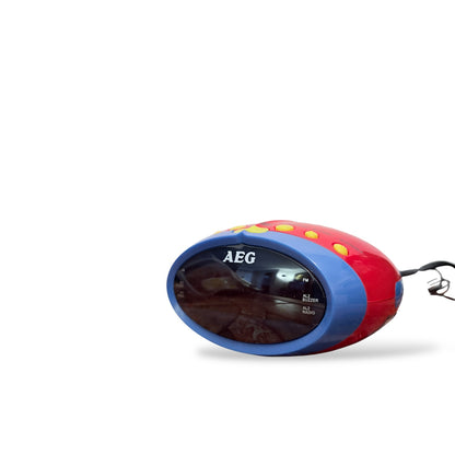 Vintage AEG Clock Radio – Postmodern Red & Blue Design