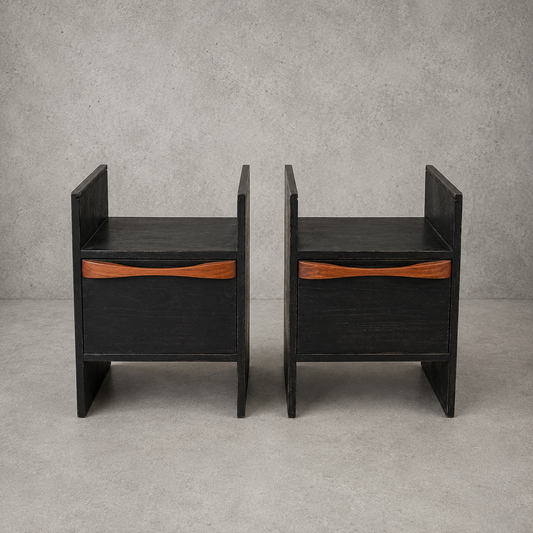 Pair of Compact Vintage Mid Century Bedside Cabinets