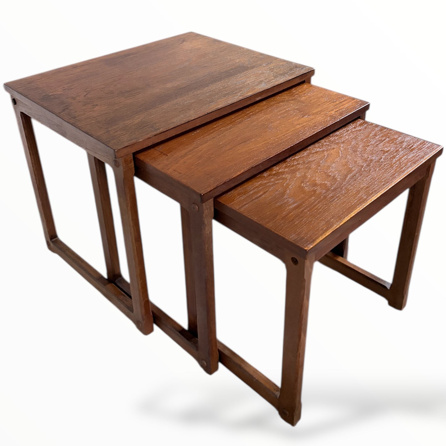 Vintage Teak Nest Tables – Mid Century Side Tables | Danish Teak Set