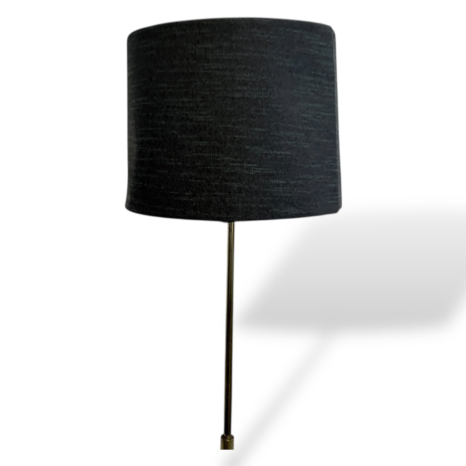 Mid Century Teak & Brass Standard Lamp with Handmade Shade — view 5