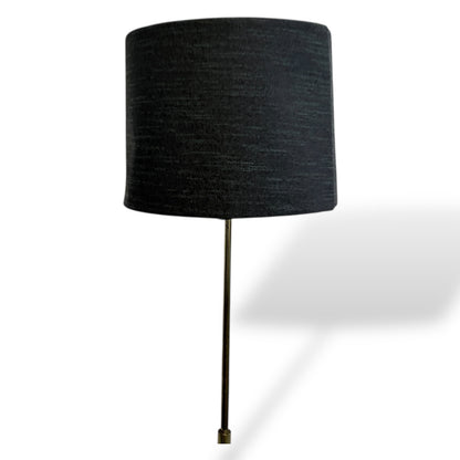 Mid Century Teak & Brass Standard Lamp with Handmade Shade — view 5