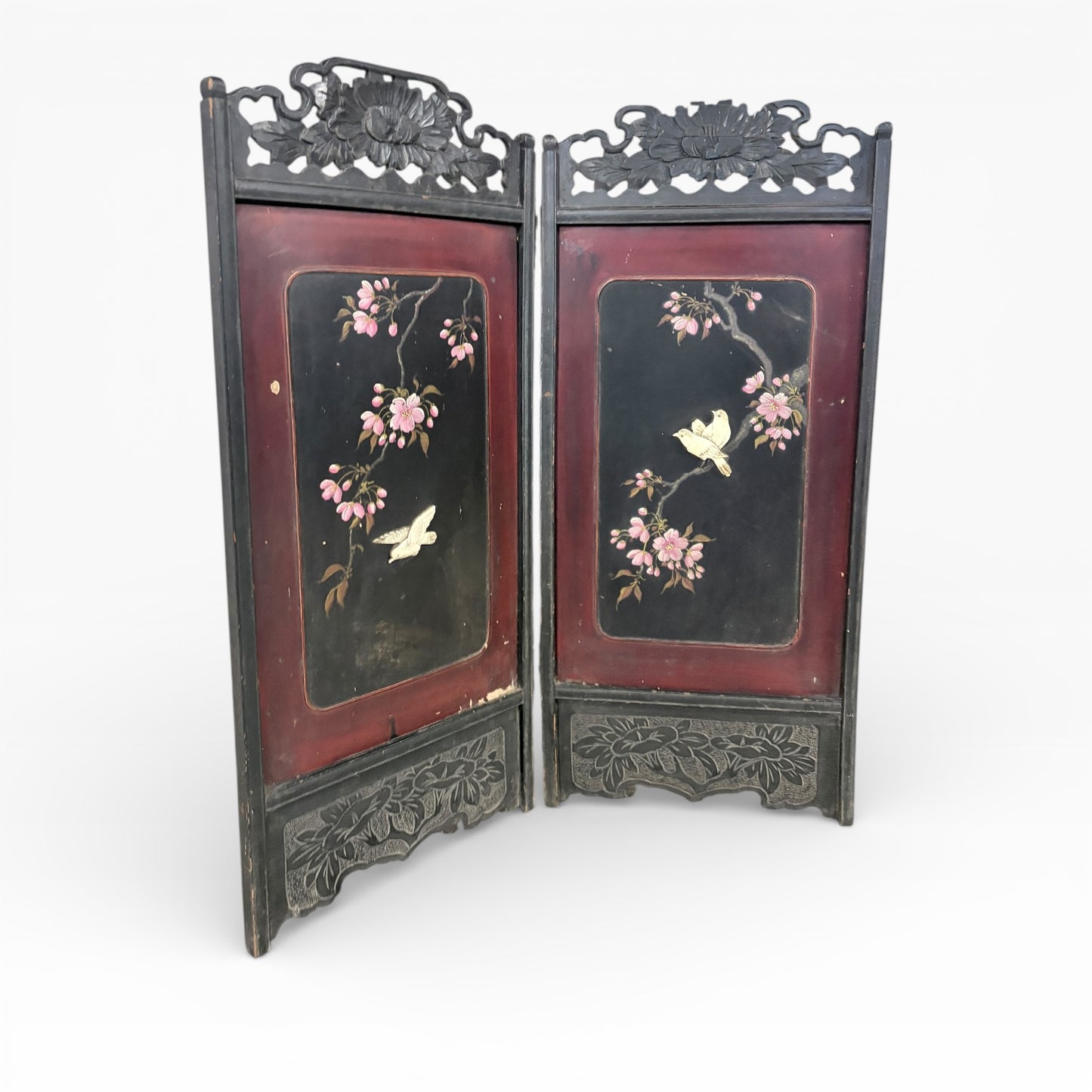 Antique Chinese Mother of Pearl Folding Screen