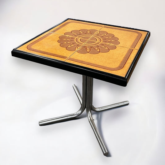 Midcentury Danish tile and chrome side table