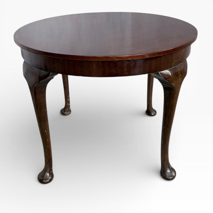 Mahogany Tea Table – Walnut Coffee Table With Marquetry Side Panels, Elegant Legs