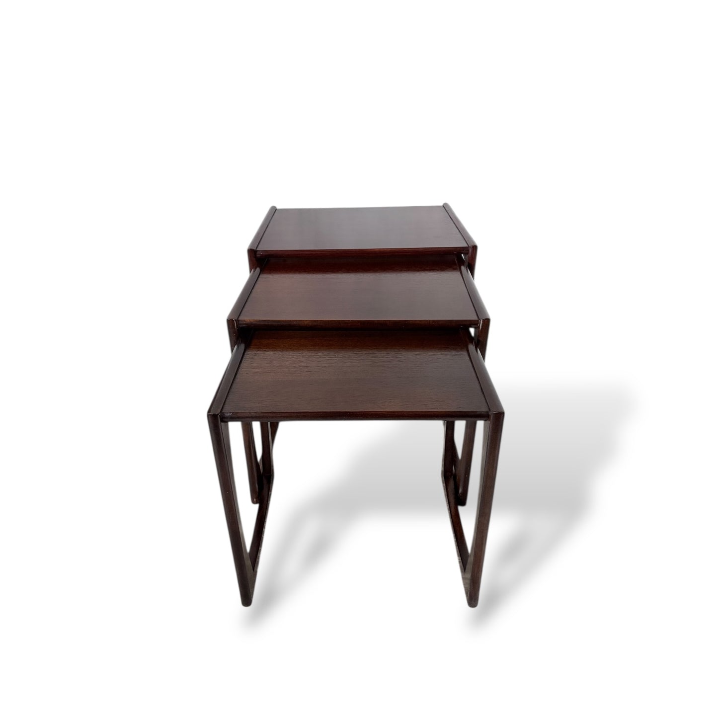 Mid Century Vintage G Plan Quadrille Nest of Tables Dark Wood — view 3