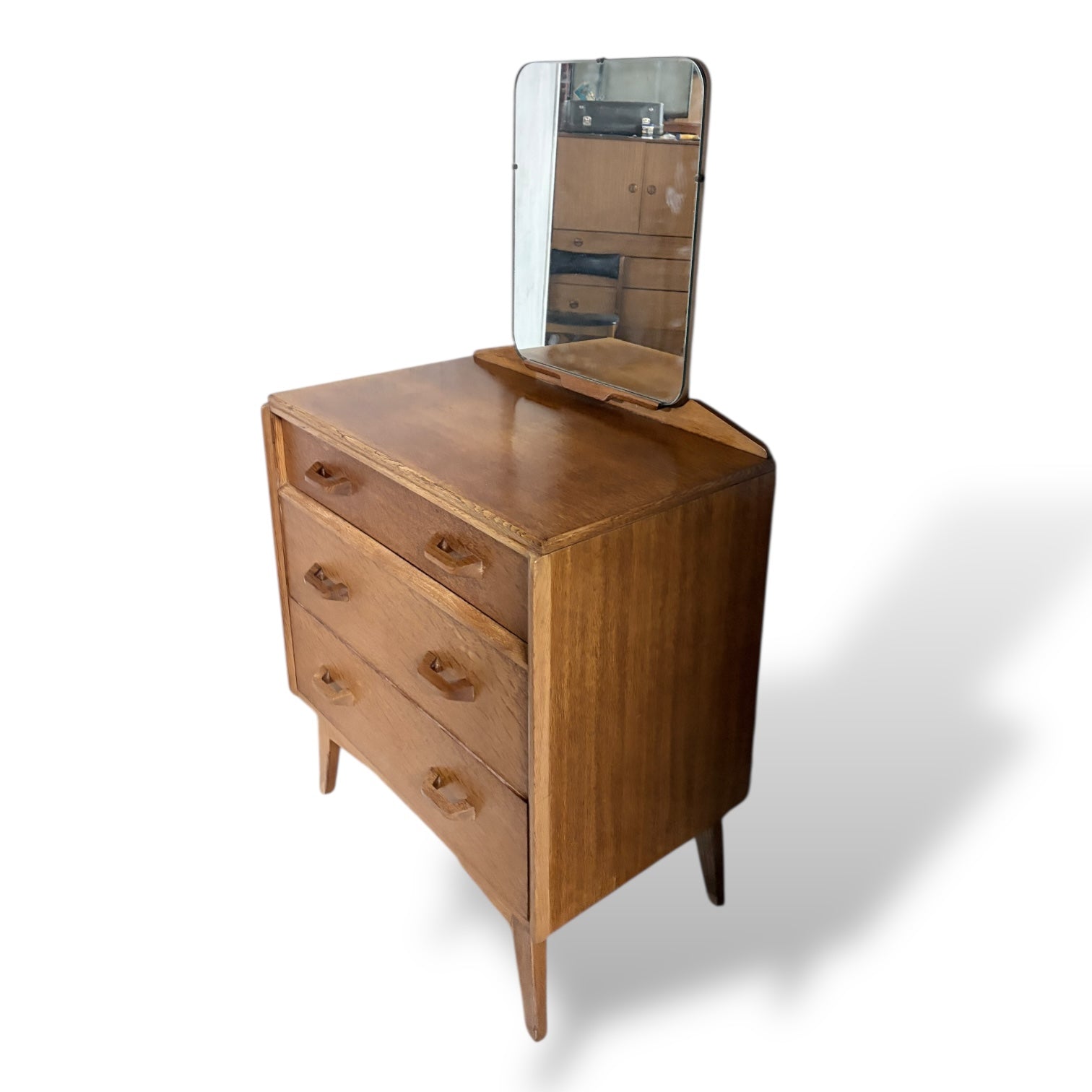 Mid Century G Plan Oak Brandon Dressing Table with Mirror — view 9
