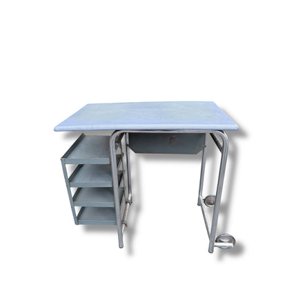 Industrial Chrome Tubular Desk with Matching Chair