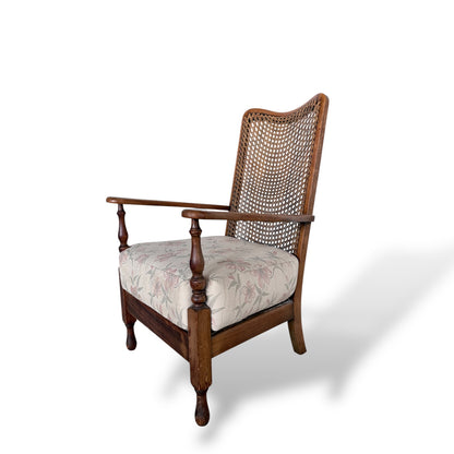 Antique Vintage Colonial Style Wicker Armchair