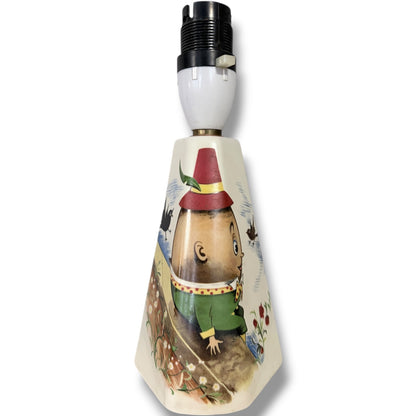 Vintage Ceramic Lamp – Hand-Painted Humpty Dumpty Table Lamp Base with Storybook Design