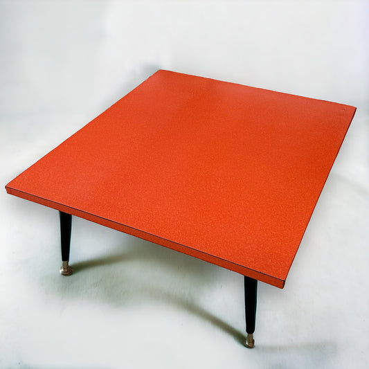 mid century orange Formica low table