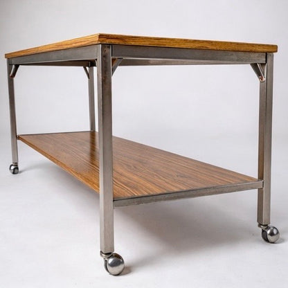 Mid Century Drinks Trolley – Walnut & Chrome Bar Cart | Stylish Portable Bar