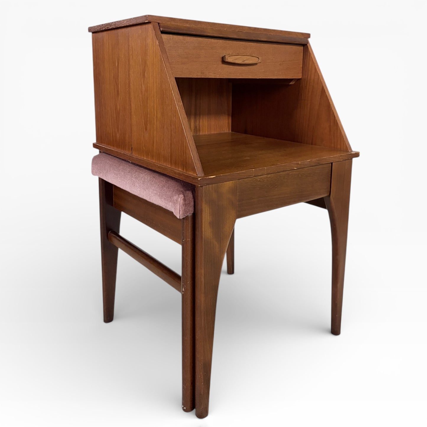 Mid-Century Vintage Teak Telephone Seat by Chippy Heath