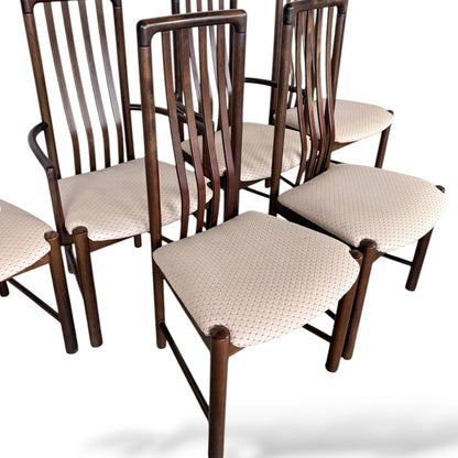 Set of 6 Danish Rosewood Dining Chairs by Boltinge