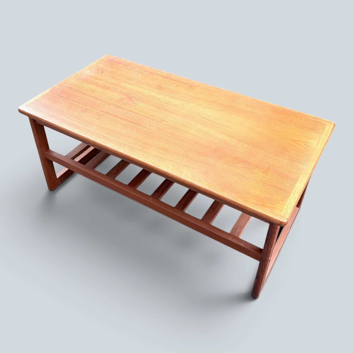 Mid-Century Homeworthy Teak Coffee Table with Magazine Rack