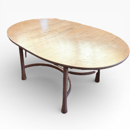 Ercol Mid-Century Table – Blonde Elm Oval Dining Table | Vintage British Furniture