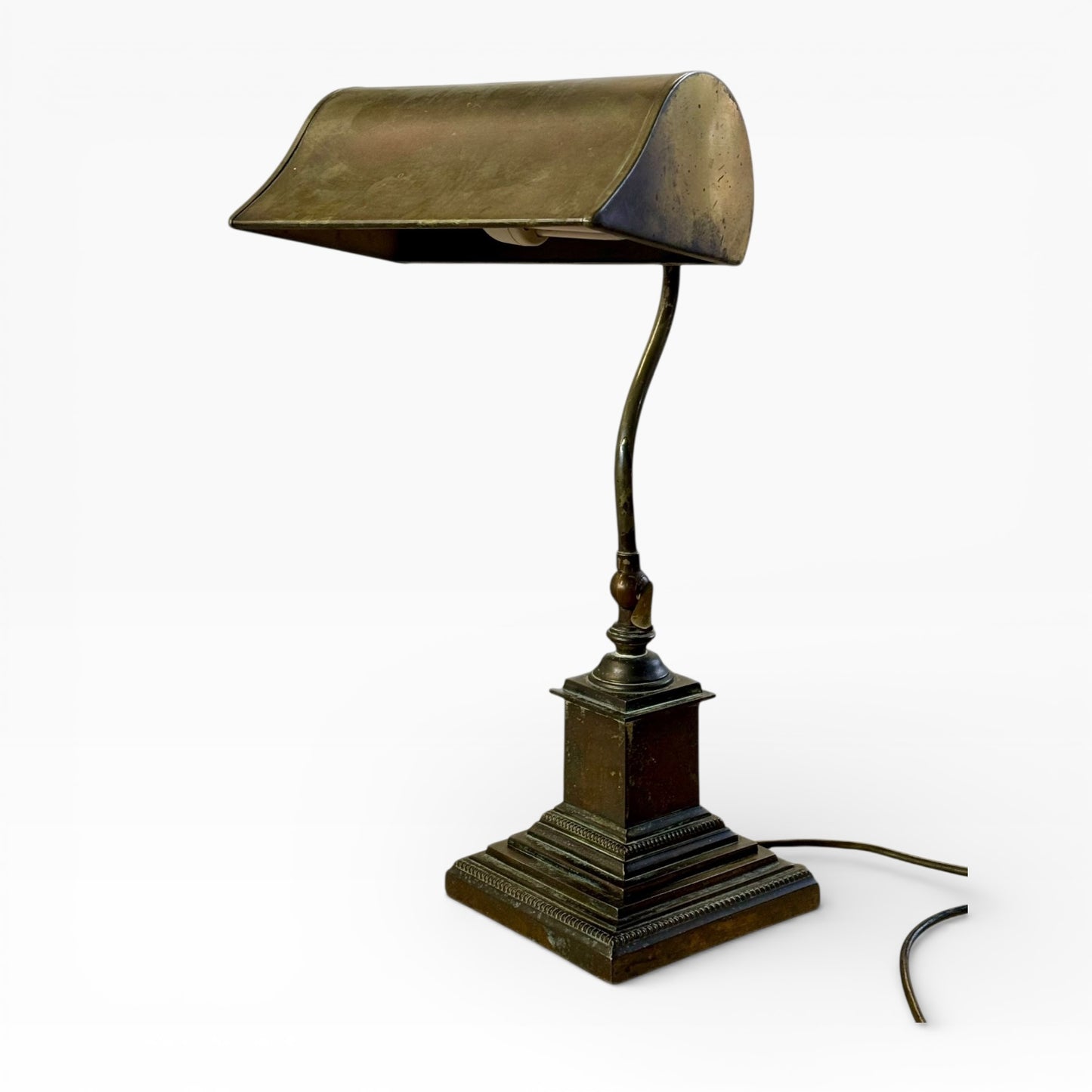 Early 20th Century Edwardian Brass Banker’s Lamp