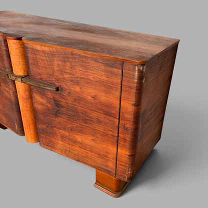 Art Deco Walnut Sideboard by Talent | Bakelite Handles | 1930s Vintage Cabinet