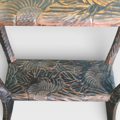 Antique Liberty & Co Japanese Carved Arts & Crafts Side Table / Plant Stand, c.1900 — view 4
