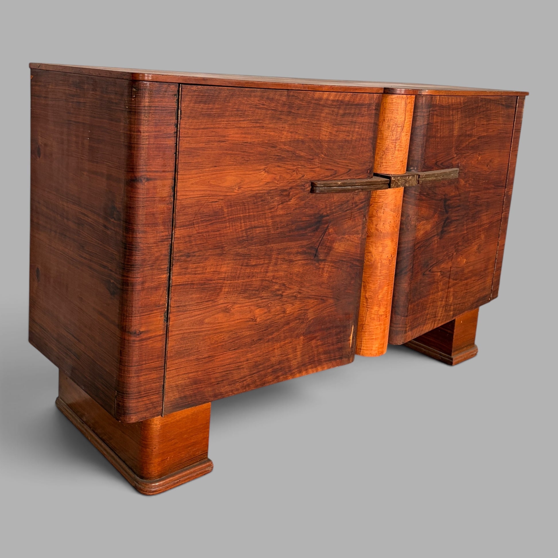 Art Deco Walnut Sideboard by Talent | Bakelite Handles | 1930s Vintage Cabinet