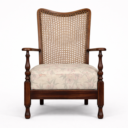 Antique Vintage Colonial Style Wicker Armchair
