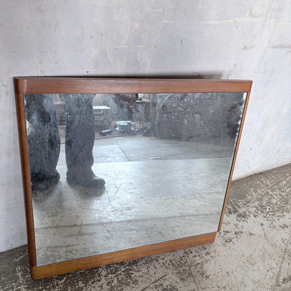 Mid Century Danish Style Teak Square Mirror
