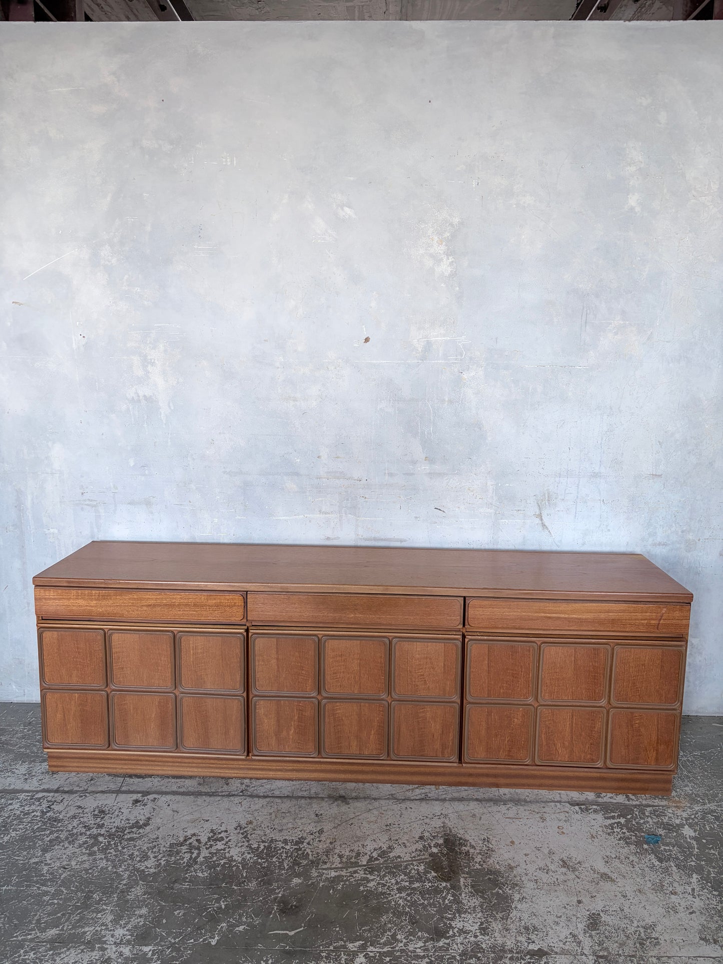 McIntosh Mid Century Teak Sideboard – Panel Front Long Low Cabinet
