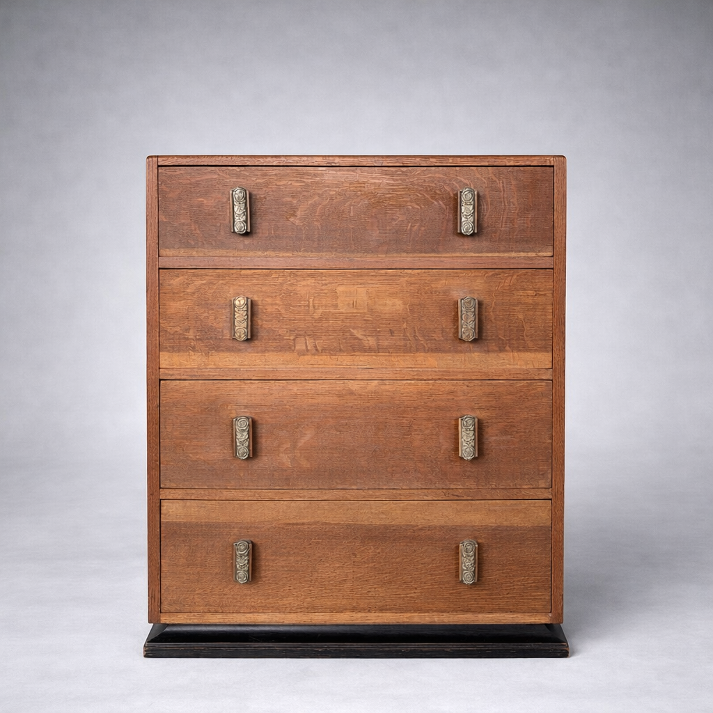Vintage Heal’s Art Deco Oak Chest of Drawers