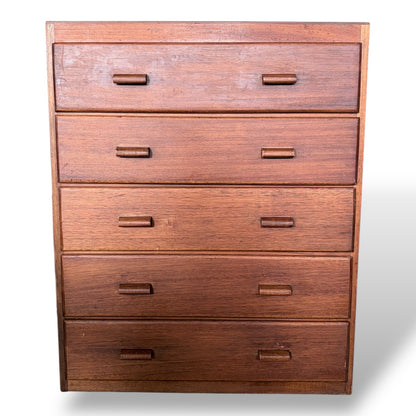 Mid-Century Oak Panelled Chest of Drawers