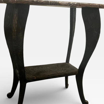 Antique Liberty & Co Japanese Carved Arts & Crafts Side Table / Plant Stand, c.1900 — view 9