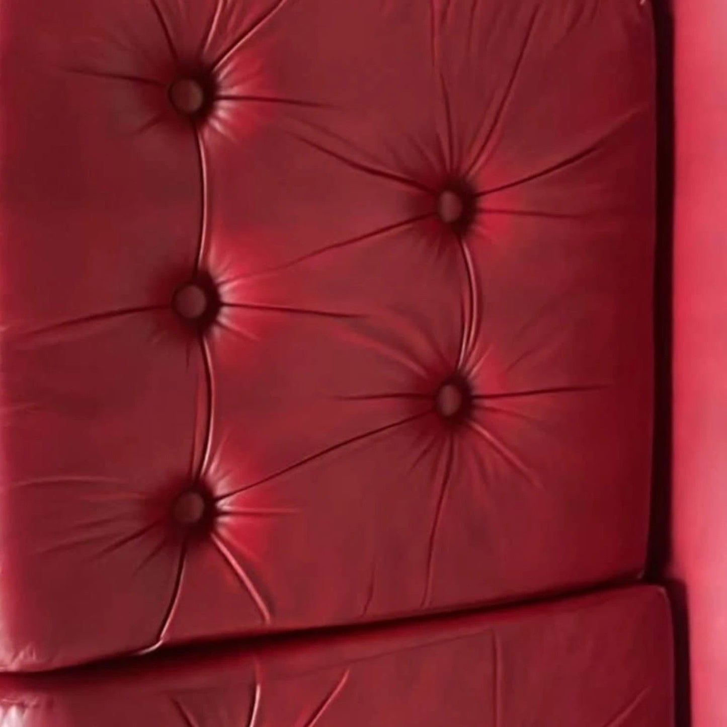 Mid Century Vintage Red Leather 3-Seater Sofa