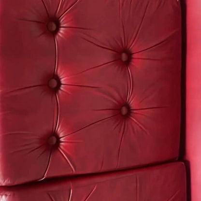 Mid Century Vintage Red Leather 3-Seater Sofa